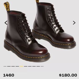 Dr. Martens Women's 8-Eye Lace-Up Boots Cherry/Black 1560 patent Arcadia 39 8 6